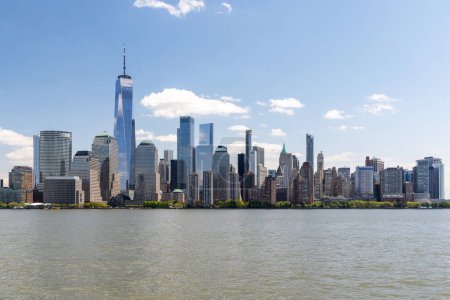 Téléchargez les photos : New York City skyline. Manhattan Skyscrapers panorama sur la rivière Hudson - en image libre de droit