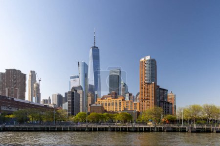Photo for New York City skyline. Manhattan Skyscrapers panorama over Hudson river - Royalty Free Image