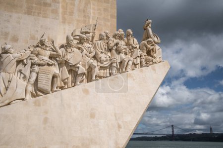 Photo for Monument to the Discoveries in Lisbon, Portugal. Historic monument, popular Lisboa city landmark - Royalty Free Image