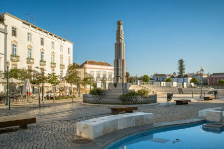 Photo for Tavira, Portugal - May 10, 2022: France Africa war memorial on the Praca da Republica square in Tavira - Royalty Free Image