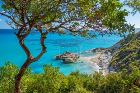 Photo for Beautiful Xigia beach on Zakynthos island, Ionian sea, Greece. Small Xigia beach on Zante Greek island. Greek holidays travel destination - Royalty Free Image