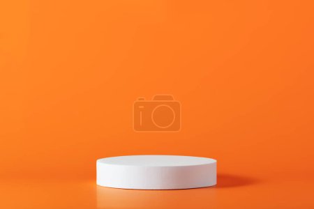 Photo for Creative Halloween composition with podium and orange background. Suitable for Product Display and Business Concept. - Royalty Free Image