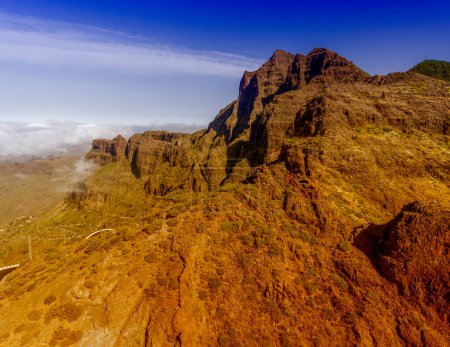 Photo for Mt Teide is a volcano on Tenerife in the Canary Islands, aerial view from drone - Royalty Free Image