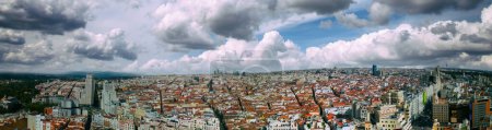 Photo for Amazing panoramic aerial view of city center and landmarks at dusk, Madrid. - Royalty Free Image