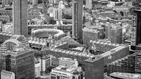 Photo for Aerial view of London modern buildings from helicopter. - Royalty Free Image