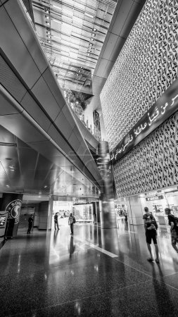 Photo for Doha, Qatar - August 17, 2018: Interior of Hamad International Airport. - Royalty Free Image