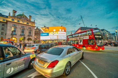Photo for London, UK - June 2015: Lights of Piccadilly Circus on a summer night. - Royalty Free Image