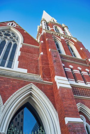 Photo for Albert Street Uniting Red Church on a beautiful sunny day, Brisbane - Australia. - Royalty Free Image