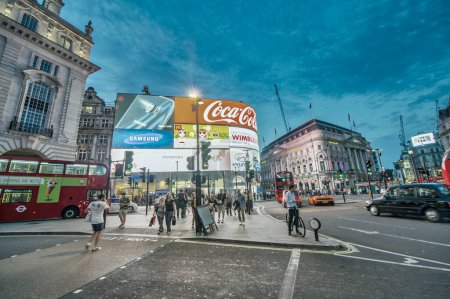 Photo for London, UK - June 2015: Lights of Piccadilly Circus on a summer night. - Royalty Free Image