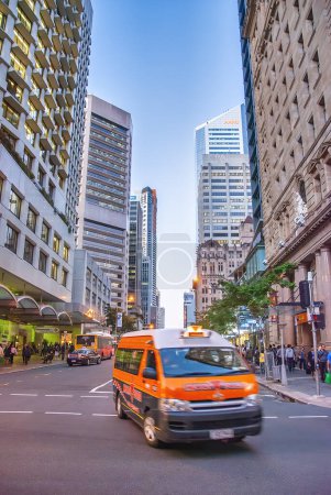 Photo for Brisbane, Australia - August 14, 2009: City streets and traffic at night. - Royalty Free Image