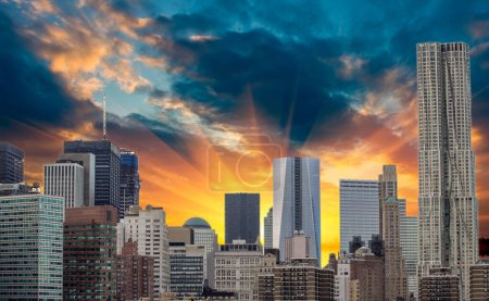 Photo for Sunset above New York City Skyscrapers, U.S.A. - Royalty Free Image