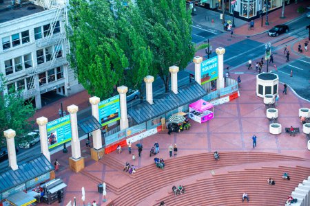 Photo for PORTLAND, OR - AUGUST 18, 2017: Aerial view of main city square - Royalty Free Image