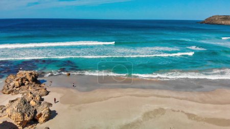 Photo for Pennington Bay is a wonderful beach in Kangaroo Island, South Australia. Aerial view from drone. - Royalty Free Image