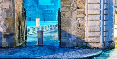 Photo for Square of Miracles after a snowstorm as seen through main city gate. - Royalty Free Image