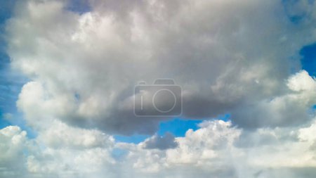 Photo for Panoramic aerial view of morning sky from flying drone - Royalty Free Image