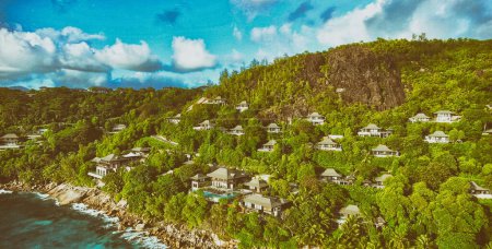 Photo for Mahe', Seychelles. Amazing aerial view from drone on a sunny beautiful day. - Royalty Free Image