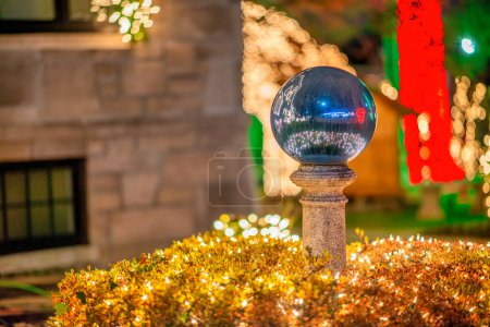 Photo for House exterior decorations and lights for Christmas holidays. - Royalty Free Image
