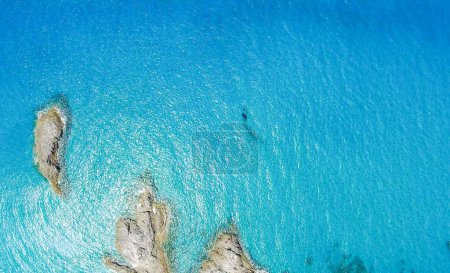 Aerial view of beautiful italian beach.