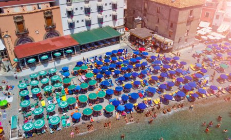 Photo for SORRENTO, ITALY - JUNE 26, 2021: Amazing aerial view of Marina del Cantone Beach near Sorrento, Amalfi Coast - Royalty Free Image