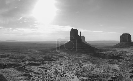 Photo for Aerial panoramic view of Monument Valley National Park at summer sunset, United States. - Royalty Free Image