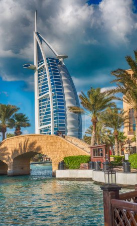 Photo for DUBAI - DECEMBER 11, 2016: World's most luxurious hotel Burj Al Arab, one of the main Dubai attractions. - Royalty Free Image