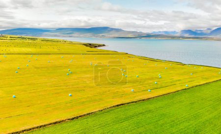 Photo for Aerial view of beautiful Grundar Fjord in summer season, Iceland - Royalty Free Image