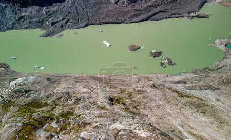 Photo for Grossglockner national park aerial view in summer season with detail on glacier lake - Royalty Free Image