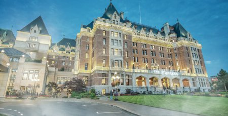 Photo for Victoria, Canada - August 14, 2017: Fairmont Empress Hotel on a beautiful summer night - Royalty Free Image