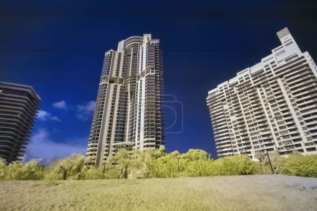 Photo for Miami Coral Gables skyscrapers, infrared view. - Royalty Free Image