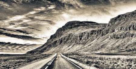 Photo for Beautiful road across Iceland countryside in summer. - Royalty Free Image