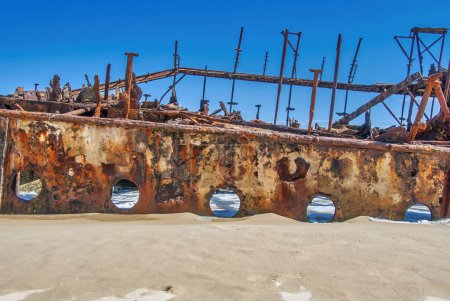 Foto de Queensland, Australia. Histórico naufragio de SS Maheno, Isla Fraser. - Imagen libre de derechos