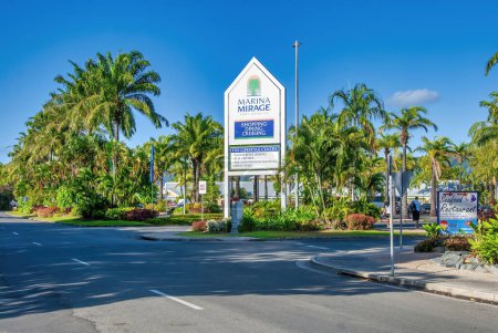 Photo for Port Douglas, Australia - August 21, 2009: Marina Mirage shopping and dining center street signs. - Royalty Free Image