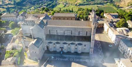 Photo for Orvieto, medieval town in central Italy. Amazing aerial view from drone - Royalty Free Image