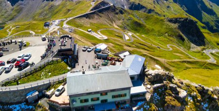 Photo for Aerial view of Grossglocker mountain peaks in summer season, drone viewpoint - Royalty Free Image