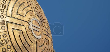 Foto de Euro symbol on a shield. Business and financial concept. - Imagen libre de derechos