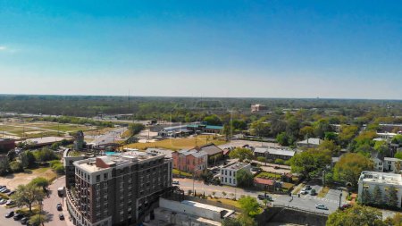 Photo for Aerial view of Savannah skyline from drone - Georgia - USA. - Royalty Free Image
