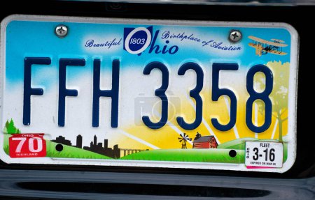 Foto de Key West, FL - February 21, 2016: Ohio car plate numbers. - Imagen libre de derechos