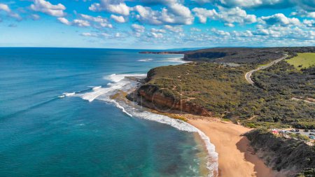 Photo for Aerial view of Torquay Beach along the Great Ocean Road, Australia. - Royalty Free Image