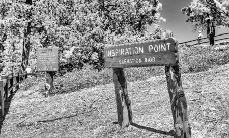 Photo for Inspiration Point sign in beautiful Bryce Canyon National Park - Royalty Free Image