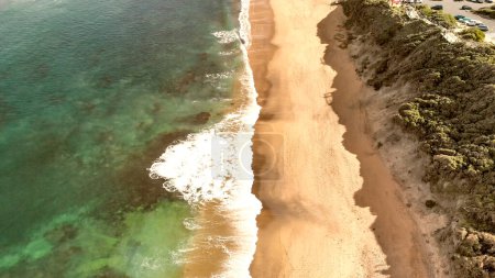 Foto de Aerial view of Torquay Beach along the Great Ocean Road, Australia. - Imagen libre de derechos