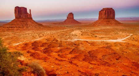 Photo for Beautiful sunset over the West, Mitten and East Butte in Monument Valley. Utah, USA - Royalty Free Image