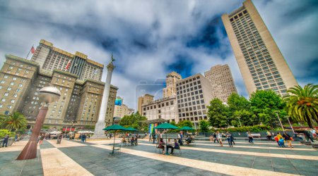 Photo for San Francisco, California - August 6, 2017: Union Square is the a central location in Downtown San Francisco - Royalty Free Image
