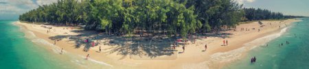 Téléchargez les photos : Flic en Flac Beach, Mauritus Island. Aerial view on a sunny day. - en image libre de droit