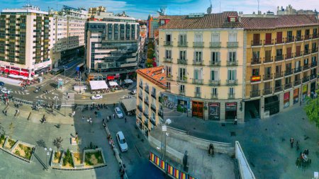 Photo for Madrid, Spain - November 2022: Amazing panoramic aerial view of city center and landmarks. - Royalty Free Image