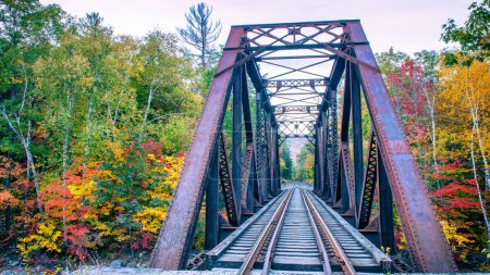Photo for Bridge of New England in foliage season. - Royalty Free Image