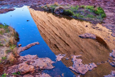 Foto de Reflejos de agua del Outback australiano en un día soleado. - Imagen libre de derechos