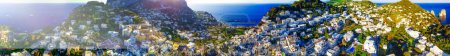 Photo for Faraglioni from Capri Town in Capri, Italy. Aerial view from drone - Royalty Free Image