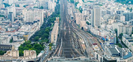 Photo for Paris train station as seen from high vantage point. - Royalty Free Image