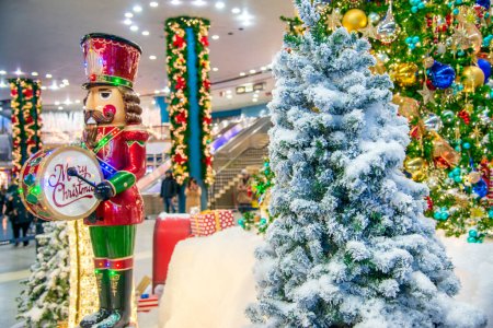 Photo for New York City, NY - December 1st, 2018: Toys and Christmas decorations in Macy's shop. - Royalty Free Image