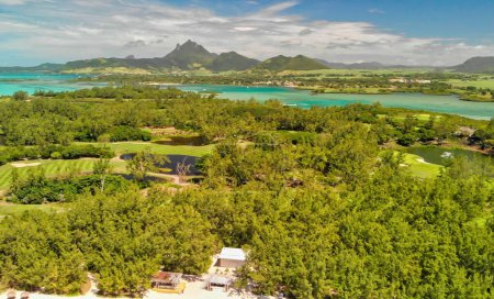 Photo for Aerial view of Ile Aux Cerfs in Mauritius. - Royalty Free Image